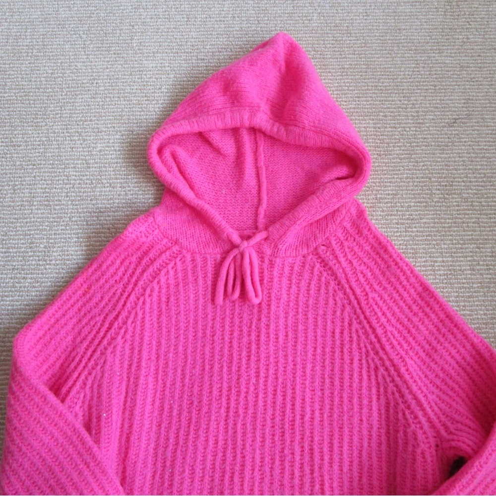 Aerie Cozy Pink Knit Hoodie Sweater